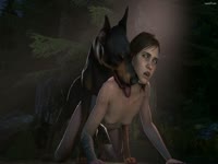 Zombie girl getting fucked from behind by zoophilia dog